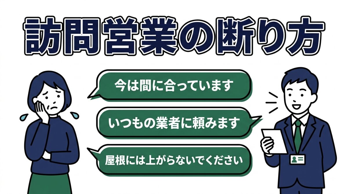 訪問営業の典型的な手口と断り方をまとめた図解