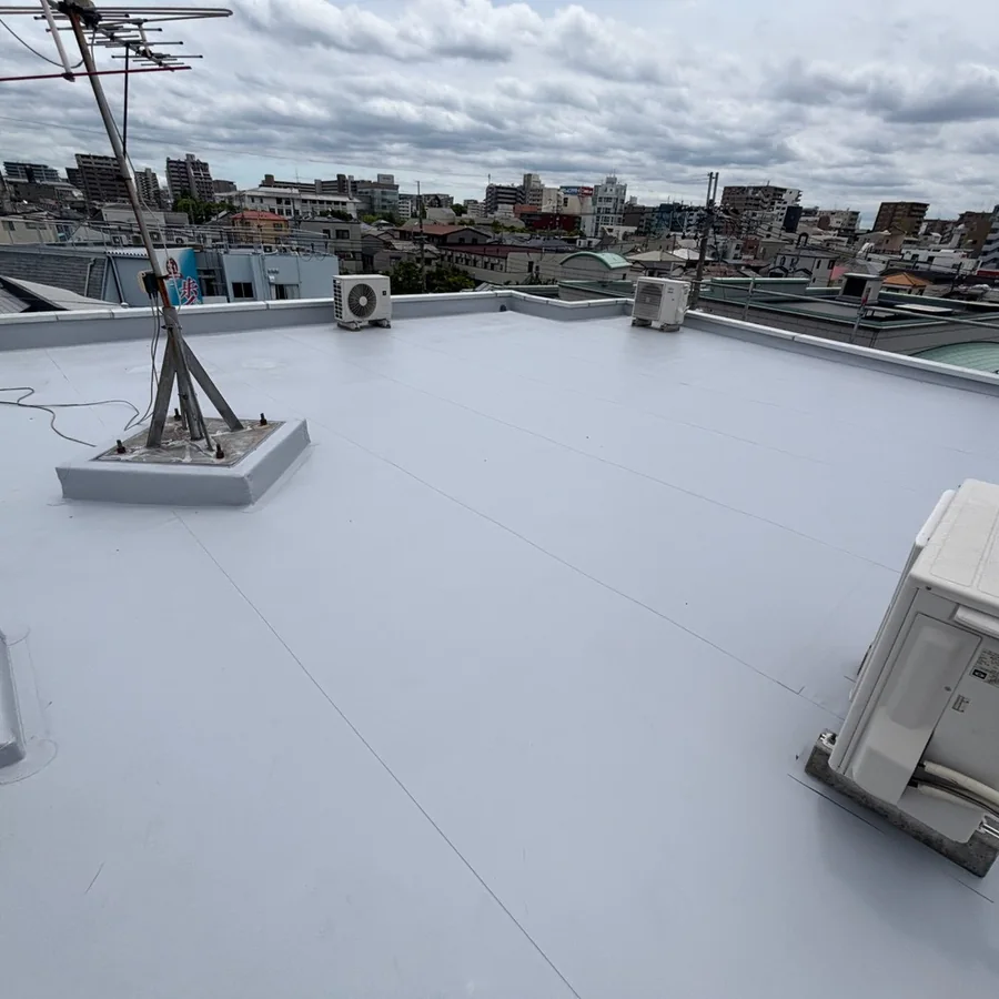 屋上の塩ビシート防水工事 施工後