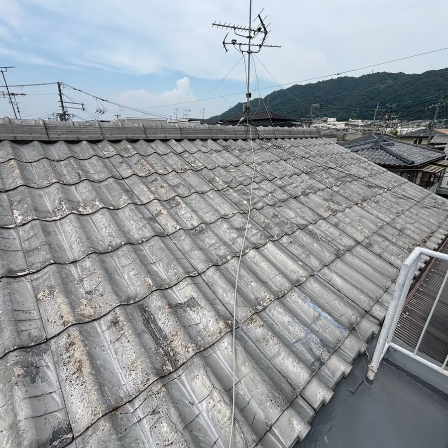 瓦屋根から立平葺きへの葺き替え 施工前